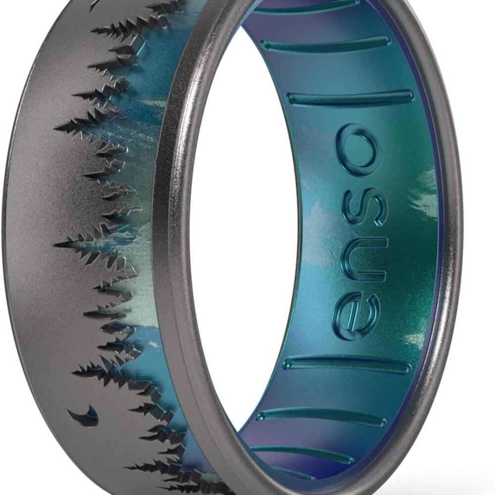 Etched Classic Silicone Rings - Etched Nature Collection - Comfortable and Flexi